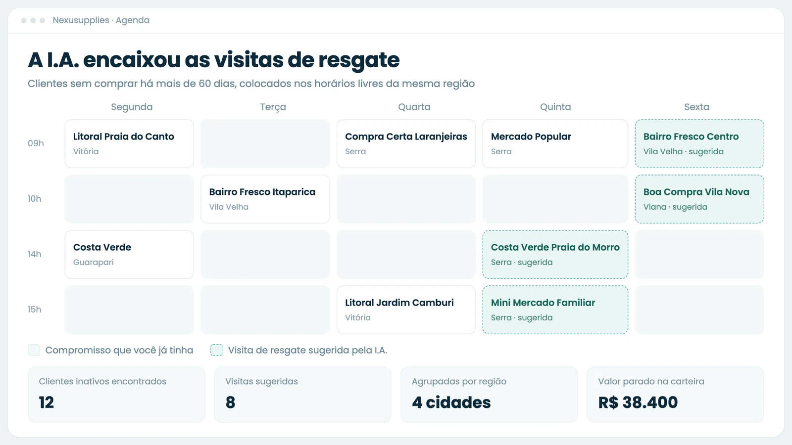 Agenda de prospecção por I.A. do Nexusupplies